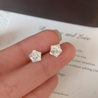 纯银碎碎冰五角星耳钉女小众设计感气质时尚百搭耳环学生日常送女朋友老婆情人节七夕生日礼物