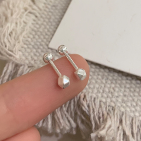 纯银几何螺丝耳钉养耳洞睡觉免摘简约百搭耳骨钉女小众设计感送女朋友老婆情人节七夕生日礼物