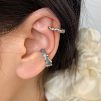 S925纯银冰川海浪浅蓝耳夹女小众高级感耳环质感耳饰冷淡时尚送女朋友老婆情人节七夕生日礼物
