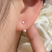S925纯银[微光星芒]后挂耳钉女韩系时尚耳环高级感简约小众送女朋友老婆情人节七夕生日礼物