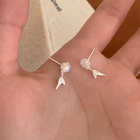 s925纯银清新鱼尾流苏耳环女小众设计感甜美温柔耳钉精致独特送女朋友老婆情人节七夕生日礼物