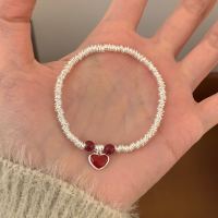 s925纯银爱心碎银盘缠手链轻奢高级感重工时尚手链新年配饰女送女朋友老婆情人节七夕生日礼物