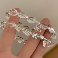 天然白水晶纯银手串女款2025新款叠戴手链轻奢小众精致配饰送女朋友老婆情人节七夕生日礼物