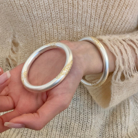 足银999银金花叶手镯女款高级感新中式国风银饰繁花镯子首饰送女朋友老婆情人节七夕生日礼物