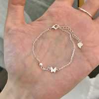 s925纯银[微光蝴蝶]珍珠手链女生轻奢小众精致设计师款手饰送女朋友老婆情人节七夕生日礼物