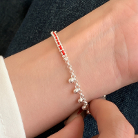 纯银红绳银球拼接手链女生新年本命年轻奢小众精致送闺蜜手饰送女朋友老婆情人节七夕生日礼物