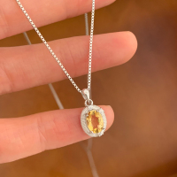 天然黄水晶吊坠项链女款2025新款项坠高级感轻奢小众银饰配饰送女朋友老婆情人节七夕生日礼物