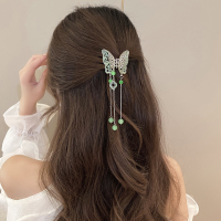 国风祥云蝴蝶流苏抓夹女高级感2024新款后脑勺半扎发夹旗袍头饰送女朋友老婆情人节七夕生日礼物