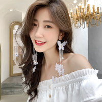 2023新款潮超仙蝴蝶流苏耳环女夏天的气质长款网红个性夸张大耳饰送女朋友老婆情人节七夕生日礼物