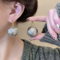 轻奢精致磨砂珍珠耳环女2024新款小众设计感个性耳扣百搭耳饰送女朋友老婆情人节七夕生日礼物