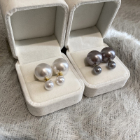 施家大小珍珠耳钉女2023新款一款多戴轻奢气质耳环s925银针耳饰品送女朋友老婆情人节七夕生日礼物