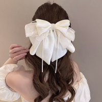 超仙缎面蝴蝶结马尾抓夹2025新款高级感飘带发夹后脑勺半扎头饰女送女朋友老婆情人节七夕生日礼物