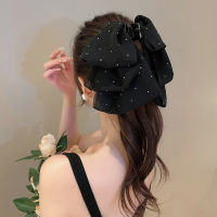 2023新款满天星雪纱小抓夹女垂感后脑勺盘发蝴蝶结发夹高级感头饰送女朋友老婆情人节七夕生日礼物