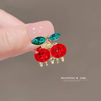 2023年新款夹子头饰抓夹韩国可爱樱桃发夹刘海夹少女顶夹发抓边夹送女朋友老婆情人节七夕生日礼物