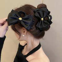 金标缎面双层蝴蝶结抓夹女2025新款高级感后脑勺鲨鱼夹发夹头饰春送女朋友老婆情人节七夕生日礼物