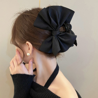 韩系布艺蝴蝶结抓夹女高级感2025新款春季后脑勺鲨鱼夹子发夹头饰送女朋友老婆情人节七夕生日礼物