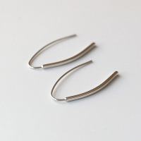 极简冷淡风几何耳饰S925纯银耳钩休闲气质款潮流饰品修饰脸型女韩送女朋友老婆情人节七夕生日礼物