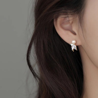 s925银针珍珠鱼尾耳环女轻奢高级感独特小众耳钉2025新款气质耳饰送女朋友老婆情人节七夕生日礼物
