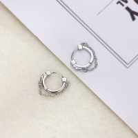 s925银针链条耳圈流苏耳环女甜酷个性耳钉耳坠ins小众冷淡风耳饰送女朋友老婆情人节七夕生日礼物