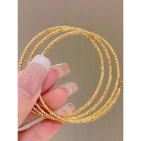 2025新款金色蹦迪珠三圈弹力手镯女轻奢百搭开口精致时尚百搭手环送女朋友老婆情人节七夕生日礼物