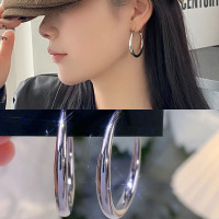 大圈圈素圈耳环女小众设计感大气时尚耳圈2025新款高级感耳饰送女朋友老婆情人节七夕生日礼物