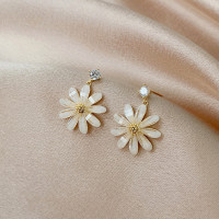 925银针花朵耳环女2020年新款冷淡风超仙小雏菊气质百搭耳坠耳饰送女朋友老婆情人节七夕生日礼物