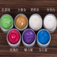 胜蔻一次性彩色发泥 发蜡 头发造型发泥 发蜡应急即时染发剂染发膏 100克 兰色蓝色