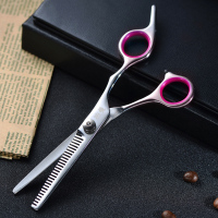 柏曼[牙剪]粉环美发剪刀理发剪刀美发牙剪刀打薄剪刀碎发剪刀平剪刀 家庭成人用