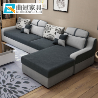 曲冠 沙发 现代简约客厅沙发大小户型布艺沙发可拆洗转角组合布沙发家具8040