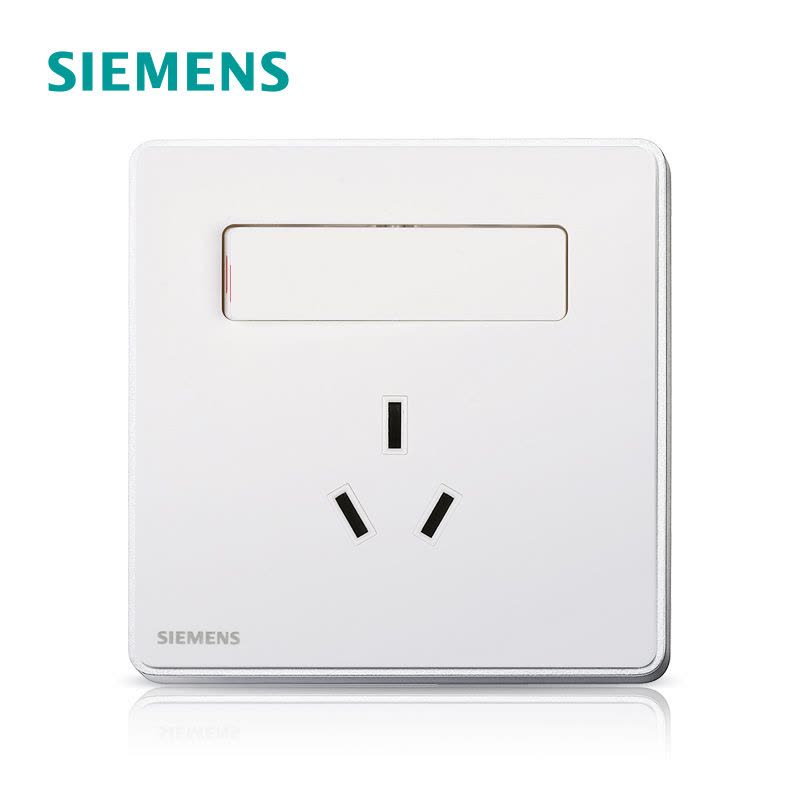 [官方旗舰店]西门子(SIEMENS)开关插座系列86型面板睿致钛银16A三孔带开关插座图片