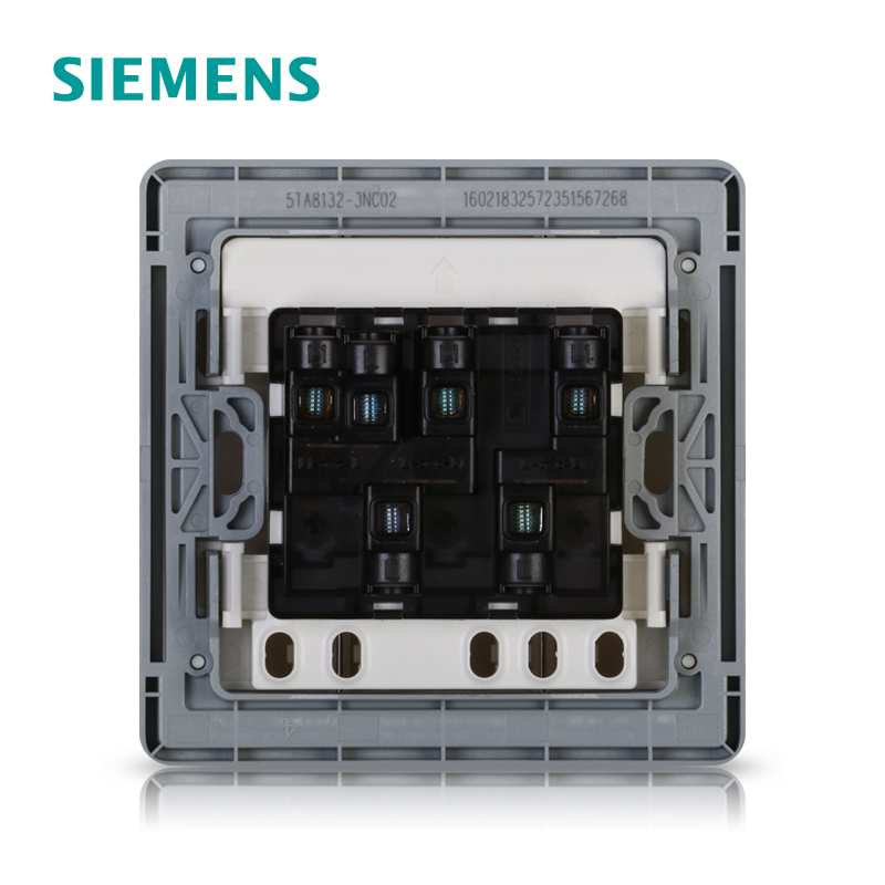 官方旗舰店西门子siemens开关插座系列86型面板睿致钛银三开单控开关