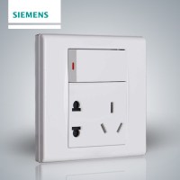 【官方旗舰店】西门子SIEMENS开关插座面板品宜雅白一开五孔插座独立带开关插座