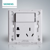 【官方旗舰店】西门子SIEMENS开关插座面板品宜雅白一开五孔插座独立带开关插座