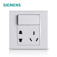 【官方旗舰店】西门子SIEMENS开关插座面板品宜雅白一开五孔插座独立带开关插座