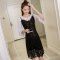 愫惠君(suhuijun)2017春装新款韩版套装裙女时尚百搭蕾丝吊带连衣裙修身两件套女
