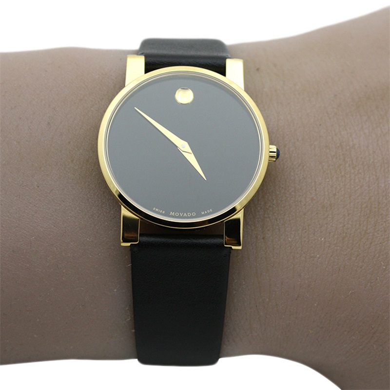 瑞士品牌movado摩凡陀当代系列石英表皮革男士腕表0604228