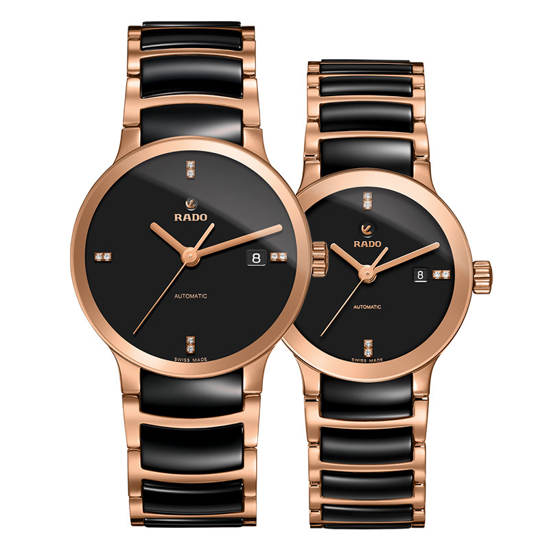 瑞士品牌 rado雷达晶萃系列镶钻自动机械表陶瓷腕表情侣款 r30036712