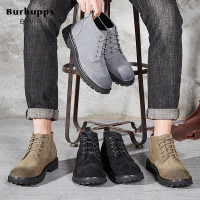法国品牌芭步仕Burbupps 春季爆款男士真皮英伦风马丁靴