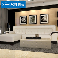 水性科天 家具现代时尚简约沙发组合沙发转角客厅皮沙发水性环保皮沙发
