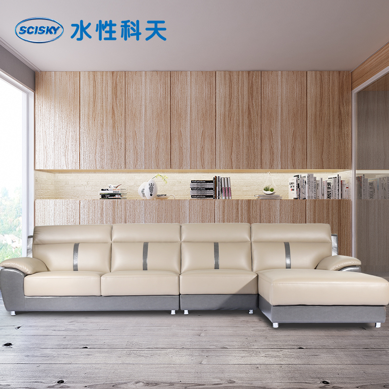 水性科天 家具水性高分子皮沙发组合客厅家具 现代简约大小户型转角软沙发