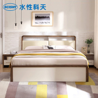 水性科天 家具北欧风1.8米高箱床储物双人床1.5实木框床主卧床
