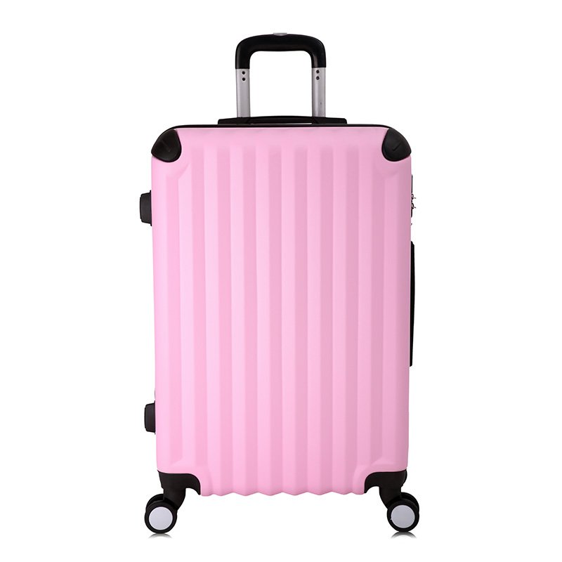 KAIPULISI 拉链款 拉杆箱 登机箱子万向轮学生行李箱 男女密码旅行箱 20寸粉色纯色无图案