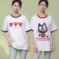 纯棉t恤女士短袖夏季中长款宽松白色t半袖学生遮屁股圆领女装上衣