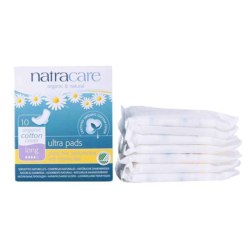 奈卡（Natracare）英国进口天然棉超薄护翼卫生巾 加长夜用型 10片 300mm