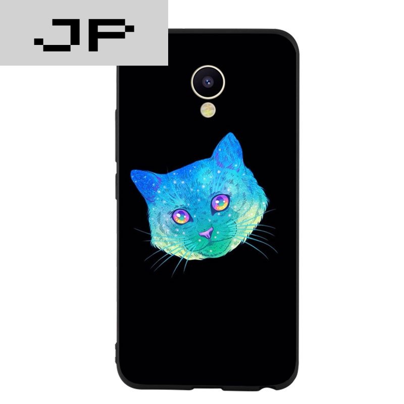 JP潮流品牌 个性炫彩猫魅族 魅蓝5s手机壳潮流时尚简约可爱猫头硅胶手机套
