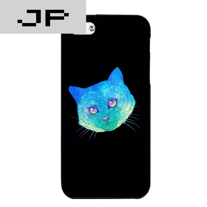 JP潮流品牌 个性炫彩猫iPhone5s手机壳苹果5se简约可爱猫头硅胶手机套软壳