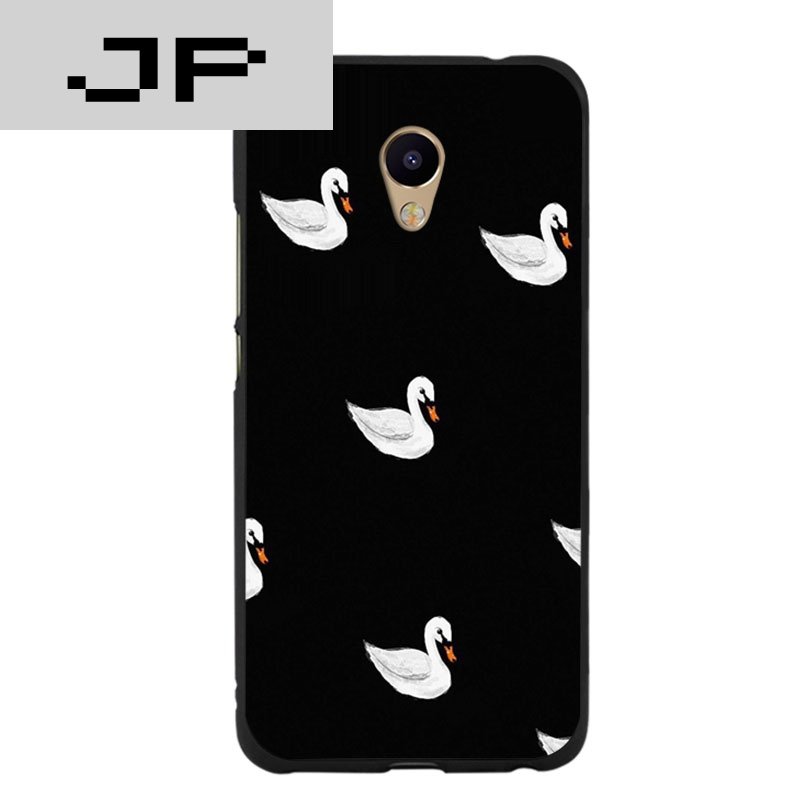 JP潮流品牌 白天鹅魅族魅蓝e复古手机壳 简约潮流大气时尚软胶包边手机壳