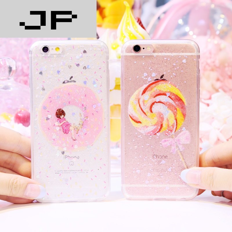 JP潮流品牌可爱闪粉棒棒糖苹果iphone6手机壳iphone6 plus全包边防摔保护套