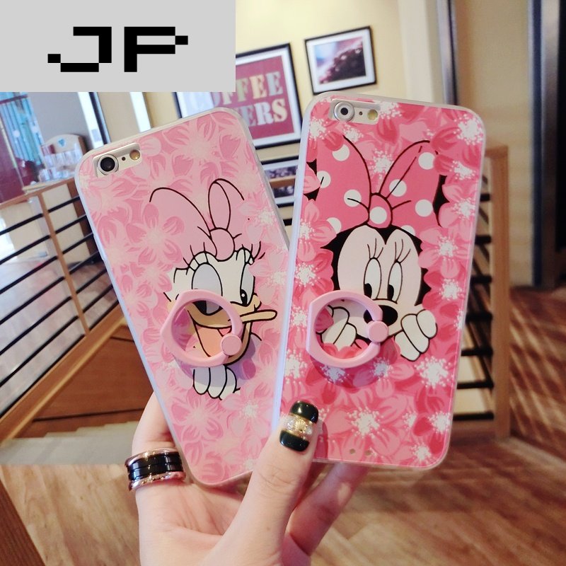 JP潮流品牌5.5指环卡通iphone6s手机壳日韩苹果6plus保护套软边4.7支架可爱