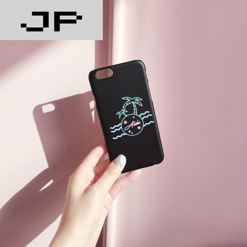 JP潮流品牌韩国ins同款aloha iphone6s/4.7寸苹果6磨砂手机壳挂脖磨砂软